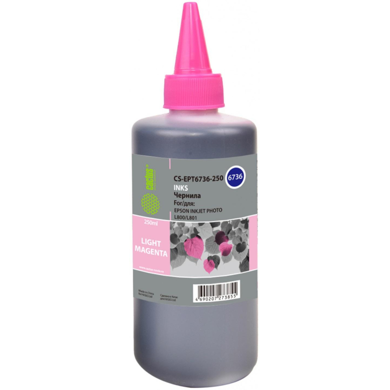 Чернила Cactus CS-EPT6736-250 T6736 светло-пур. 250мл для Epson L800/L1800 1895579