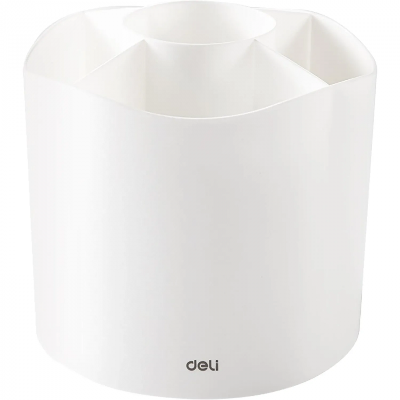 Подставка-органайзер Deli EM434, вращ, 118х118х120мм, 5 отделений, белая 2346680