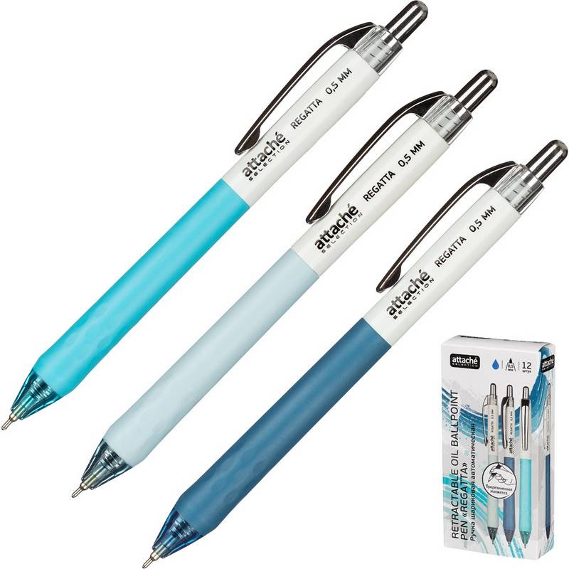 Ручка шариковая автоматическая Attache Selection Regatta синяя (линия 0.5 мм) TB182601 1098089
