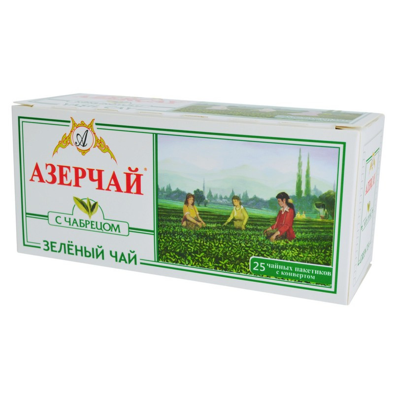 Чай Азерчай зеленый с чабрецом, 25 пак 416022 1092283
