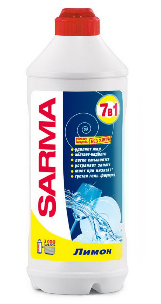 Гель для мытья посуды SARMA 7 в 1 Лимон 500 мл 6063К