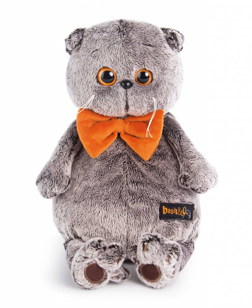 Басик в рыжем бархатном банте 30 см, мягкая игрушка Budi Basa Ks30-031