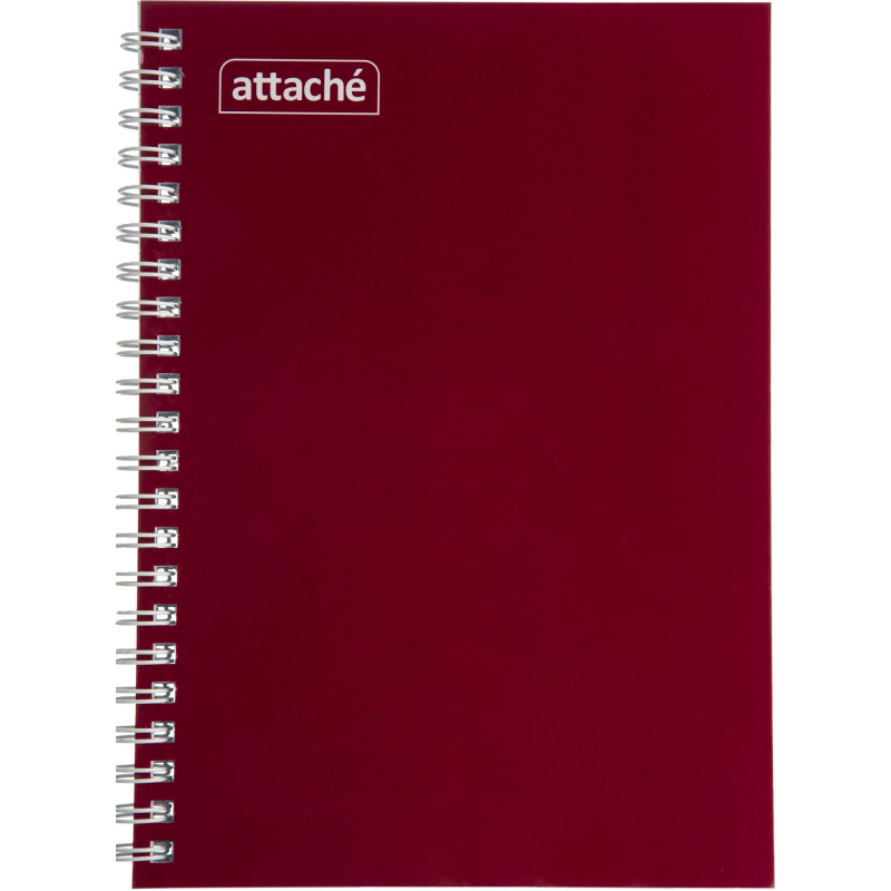 Бизнес-тетрадь А5 80л  Attache, спираль,бордо, блок 60г, обложка 215г 1441831