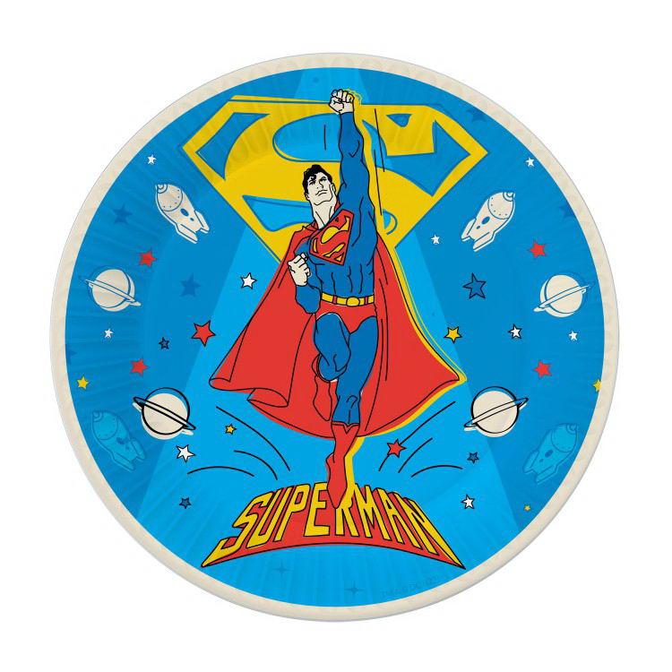 Набор бумажных тарелок ND Play Superman желтый лого 180мм 6 шт 302611
