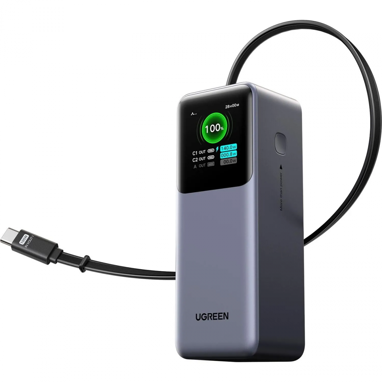 Внешний аккумулятор UGREEN PB726(95670B)165W 20000mAh USB-C&A +каб/сер.косм 2465218