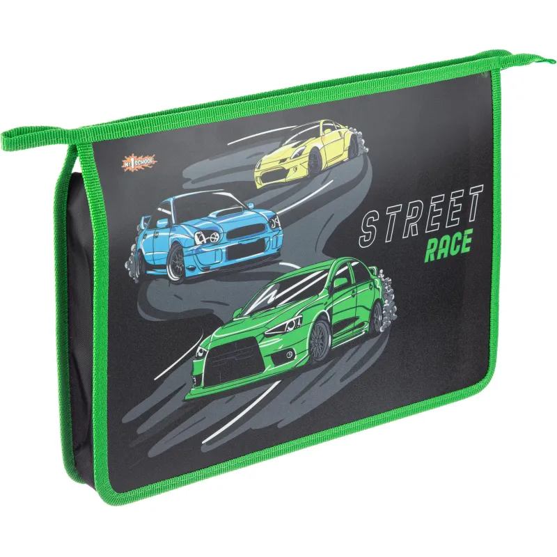 Папка для тетрадей Street race,А4,на молнии, пластик, ПТ-813 Комус Класс 1716480