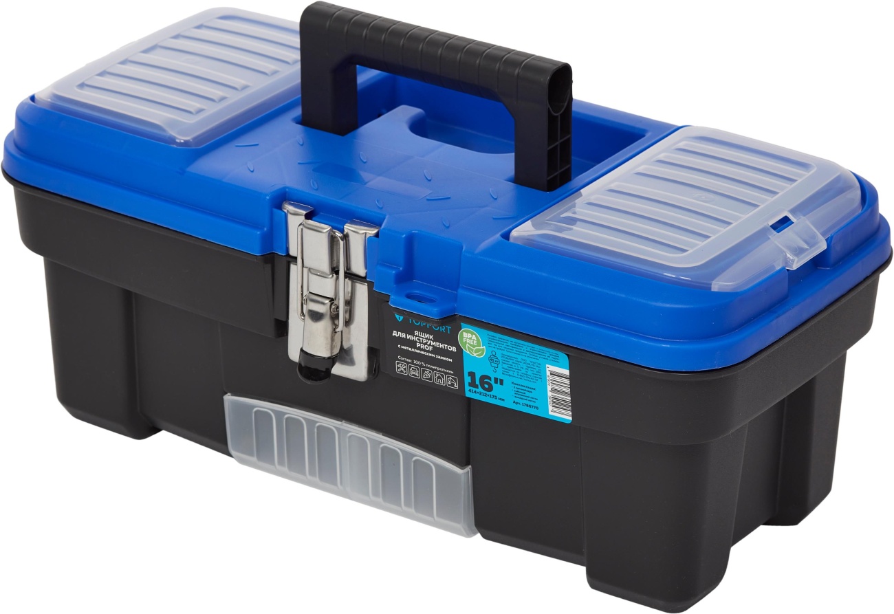 Ящик для инструментов TOPFORT PROF 16 с металлическим замком 1786770