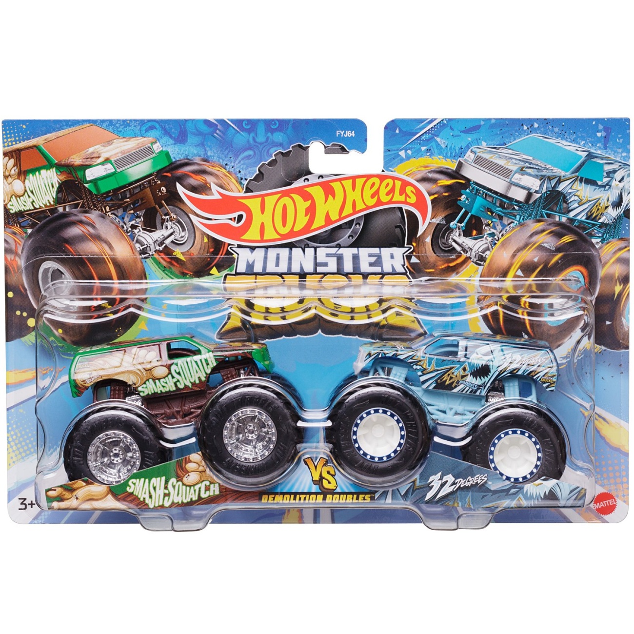 Игровой набор Mattel Hot Wheels Машинки Монстер трак взаимное уничтожение, набор из 2-х штук №7 FYJ64/7