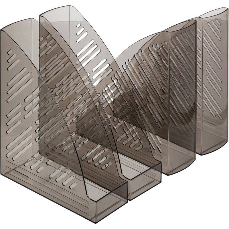 Вертикальный накопитель Attache пластиковый серый ширина 85 мм (4 штуки в уп) 107622
