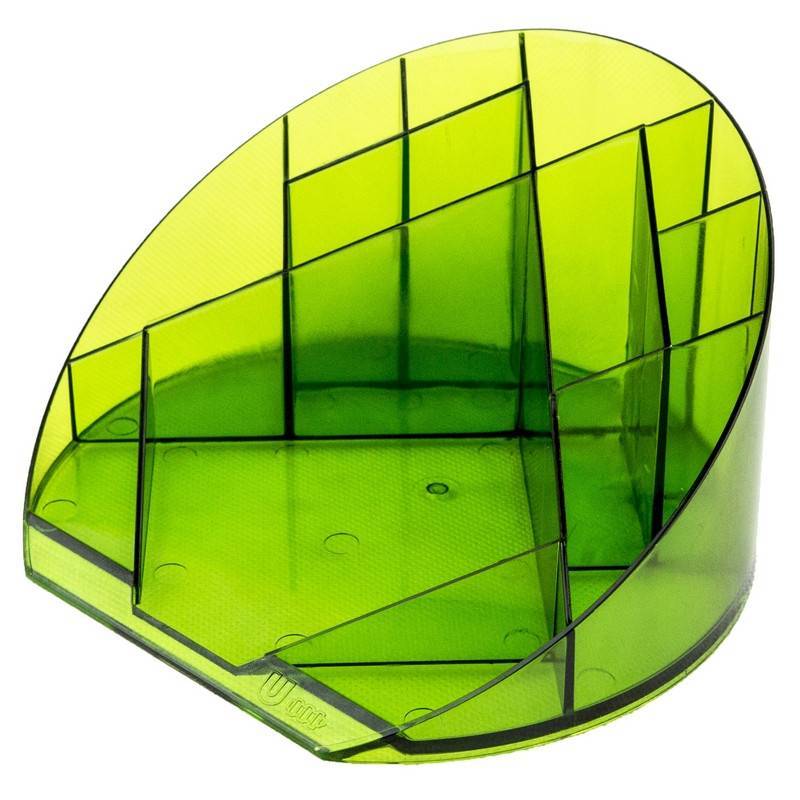Подставка для канцелярских мелочей Attache Яркий офис 12 отделений прозрачная зеленая 1140950