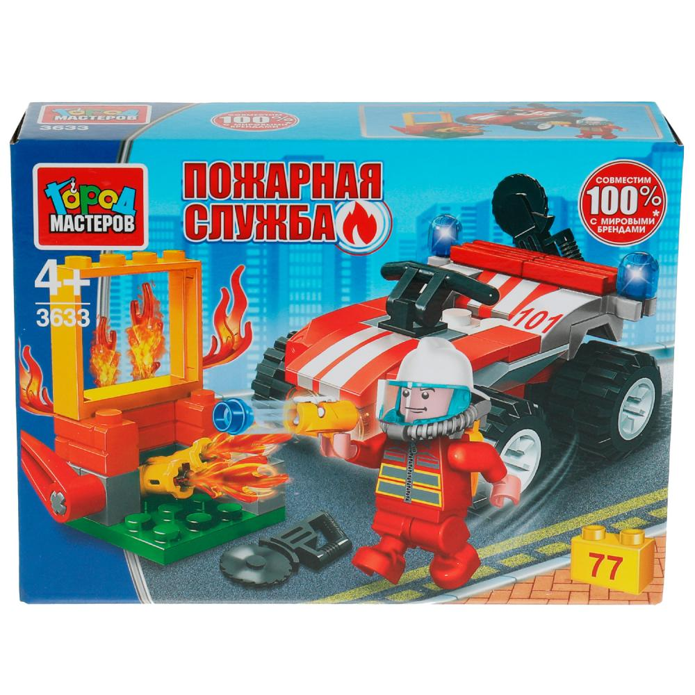 Конструктор Пожарный на квадроцикле, 77 дет. Город Мастеров 3633-KK