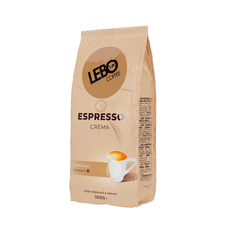 Кофе Lebo Espresso Crema в зернах темн. обжар. 1кг 1758026