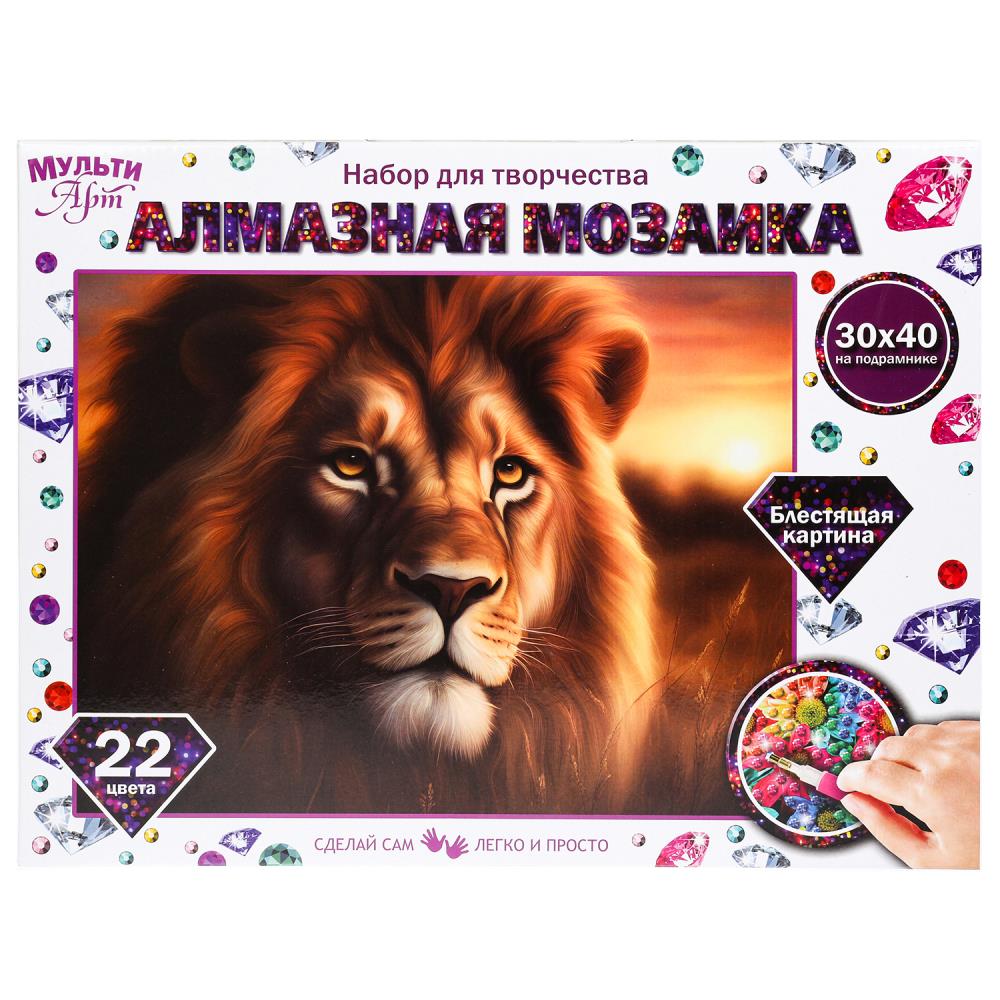Алмазная мозаика 30х40 см. с подрамником царь зверей MultiArt AM30X40-115331