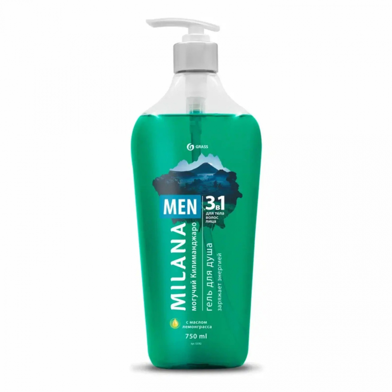 Grass Гель для душа Milana Men Могучий Килиманджаро 750мл 125782