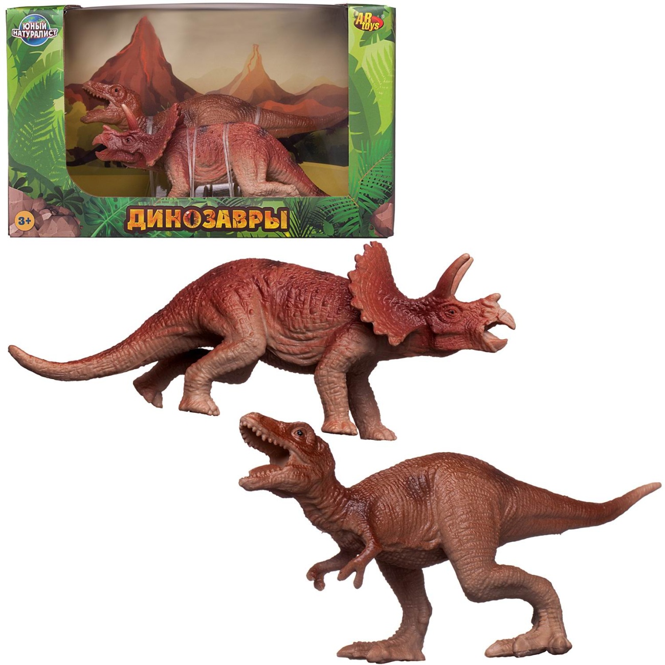 Игровой набор ABtoys Юный натуралист Динозавры: Трицератопс против Тираннозавра PT-01776